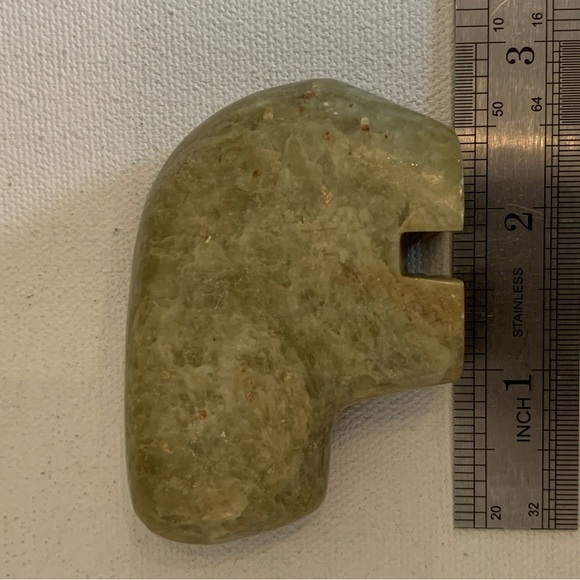 Native American Carved Buffalo Bison Fetish Figure Carving Green Stone Animal 3" - Picture 13 of 16